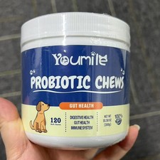 Dog Probiotics  Digestive Enzymes Support Gut Health Reduce Diarrhea 120 chews