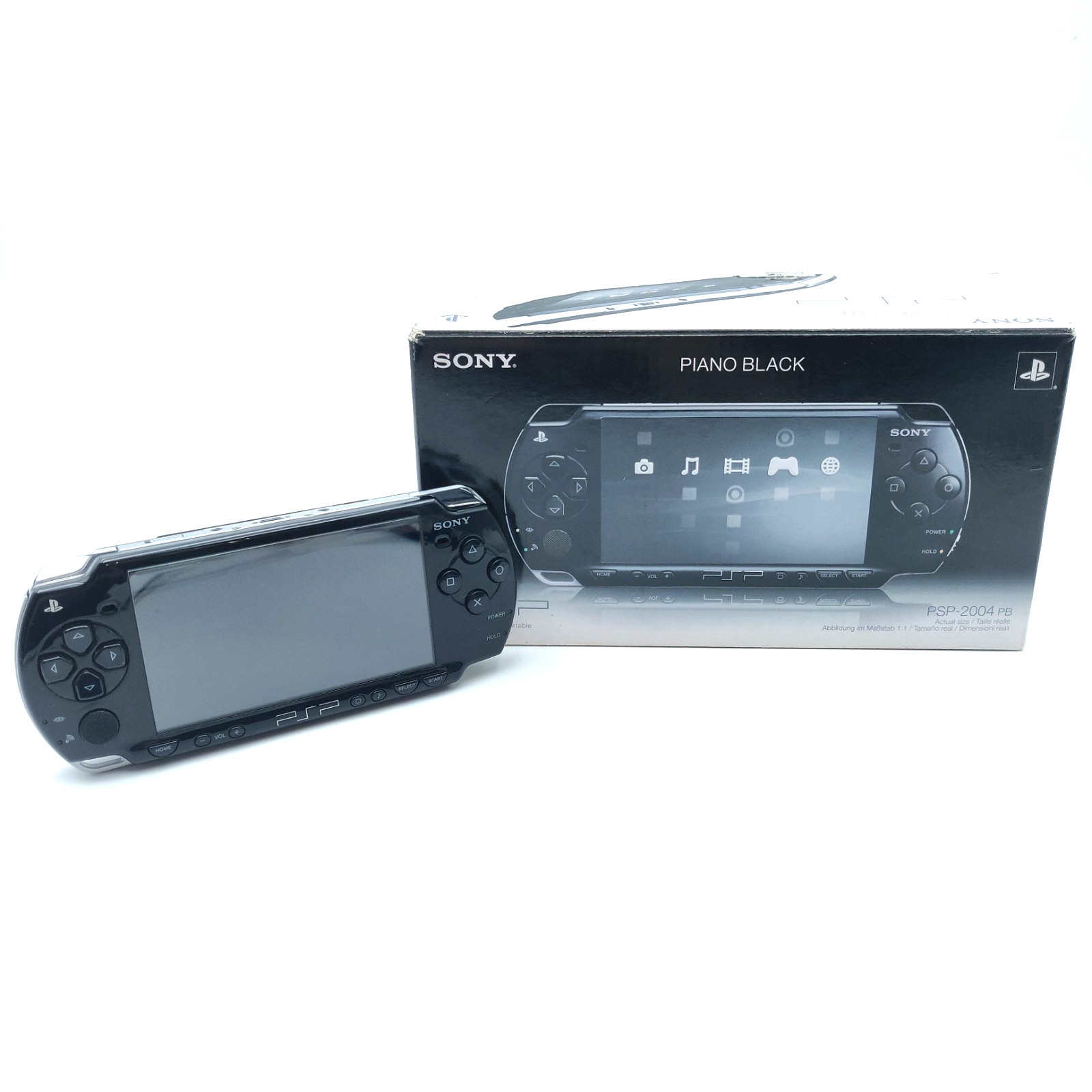 Sony Psp 2004 Slim Console Piano Black Con Scatola Manuali e Caricatore