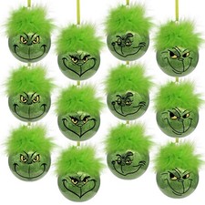 Bunny Chorus Christmas Decorations Indoor: 12pcs Cute Green Elf Glitter