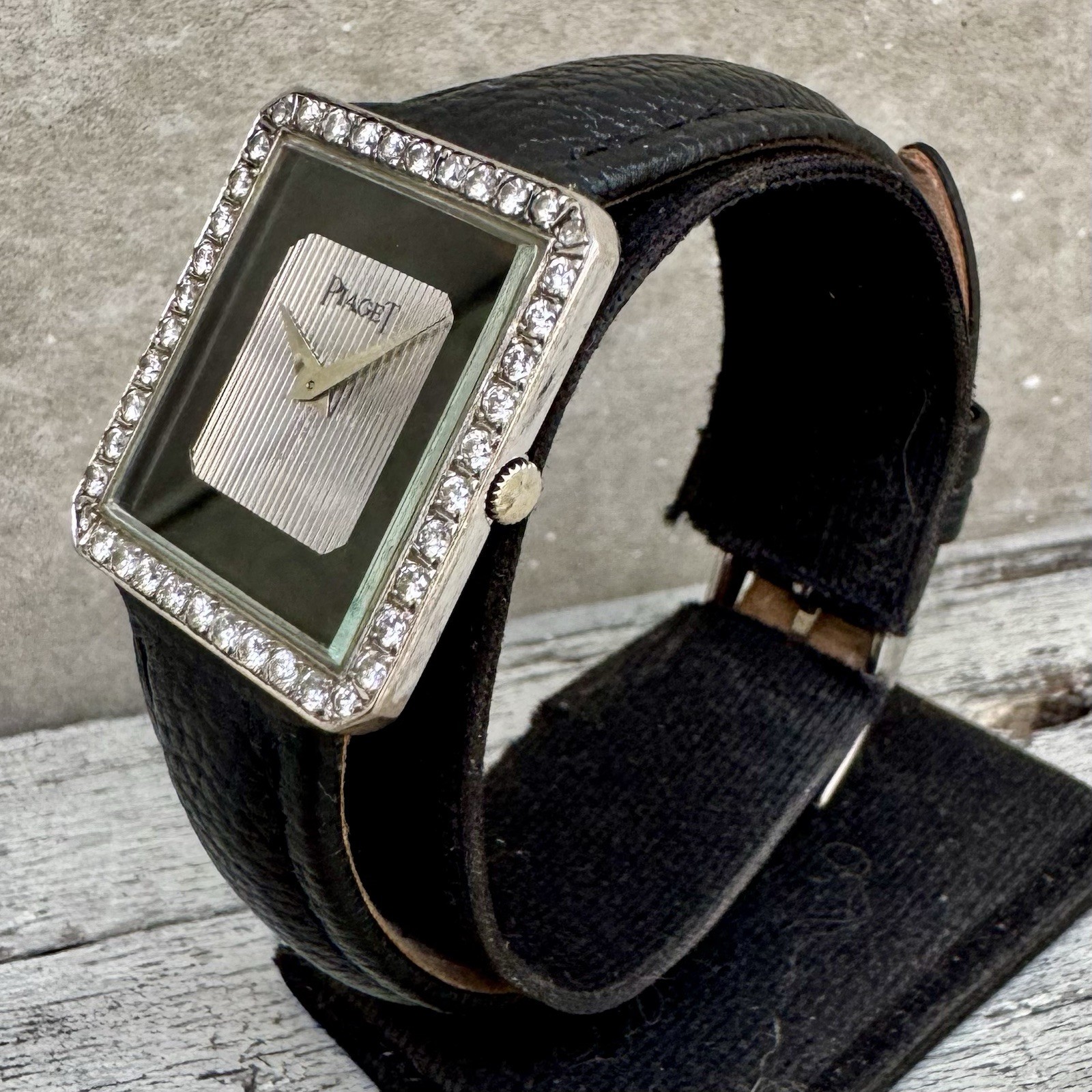 Vintage Piaget Protocole 18k Solid White Gold Diamond Bezel 9154 Mechanical 80s image 3