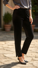 Chico's Women's Velvet Pull On Pants Stretch Black Size 0R