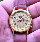 Seiko 5 Sports Yellow Dial 6309A Automatic Vintage Refurbished / Gold Case