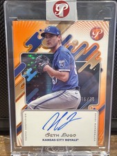 2025 Topps Pristine Seth Lugo Encased On Card Auto Orange Refractor /25. Royals