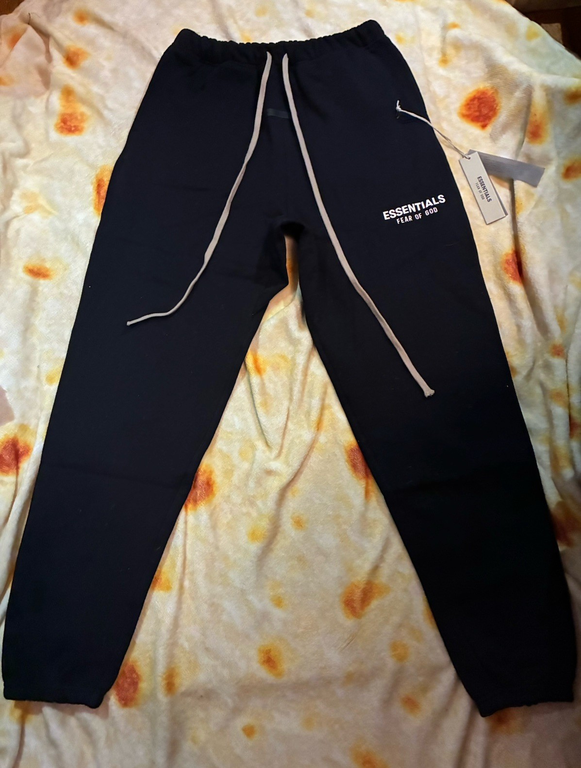 Essentials Fear of God Men's Black Sweatpants S  Drawstring Pockets Regular Fit thumbnail 4