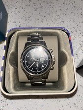 Montblanc Mens Stainless Steel Chronograph Date Black Dial Silver Bracelet