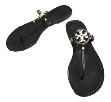 Tory Burch Black Gold Logo Jelly Slippers 37 26810739