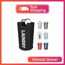 DOKEHOM 90L Large Laundry Basket, Collapsible Laundry Bag, Freestanding Tall Clo