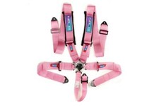 Nrg Cam-lock Pink 5 Point 3 Wide Seat Belt Harness 2 Submarine Strap Sfi 16.1