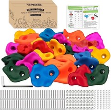 NEW Rock-Climbing Wall Holds, 30pcs Non-Slip For Kids Adults, Indoor/Outdoor