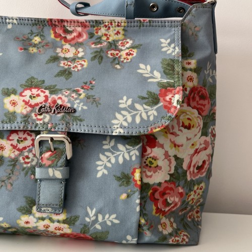 Cath Kidston Blue Candy Flowers Buckle Hand Bag Genuine Pink/Red Floral Stripes - Picture 9 of 24