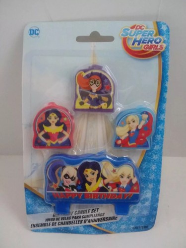 DC Super Hero Girls Wax Birthday Candles. Set Of 4 Party Supplies Free Shipping