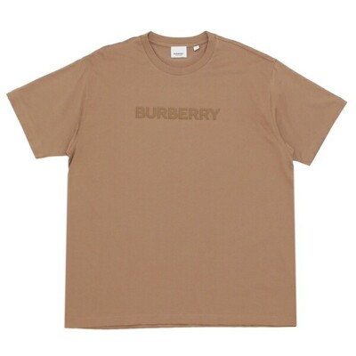 【BURBERRY】HARRISTON REPLEN オーバサイズコットンTシャツ Burberry T-shirt Short sleeve Beige Men's HARRISTON CAMEL