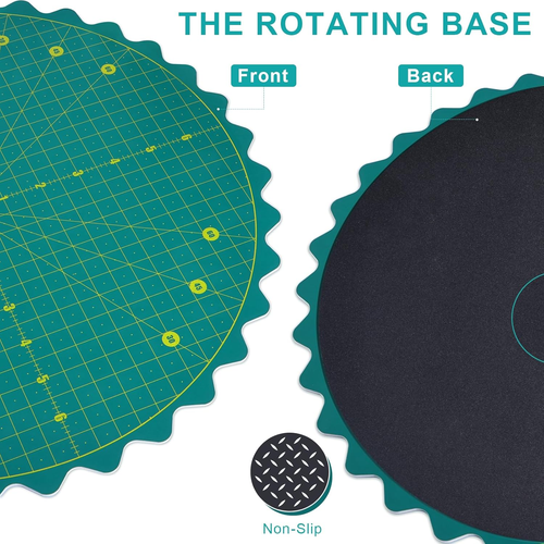 round Rotating Cutting Mat 8’’, Self Healing Rotary Cutters Board for Crafts Sew - Picture 3 of 12