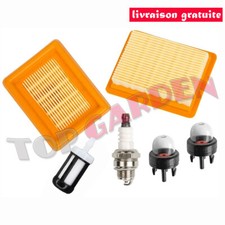 2x Filtre à air + bougie pour Stihl FS120 FS200 FS250 FS300 FS350 FS400 FS450 