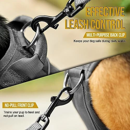 Dog Harness Vest with Handle, Military Dog Harness forarge Medium L Grey