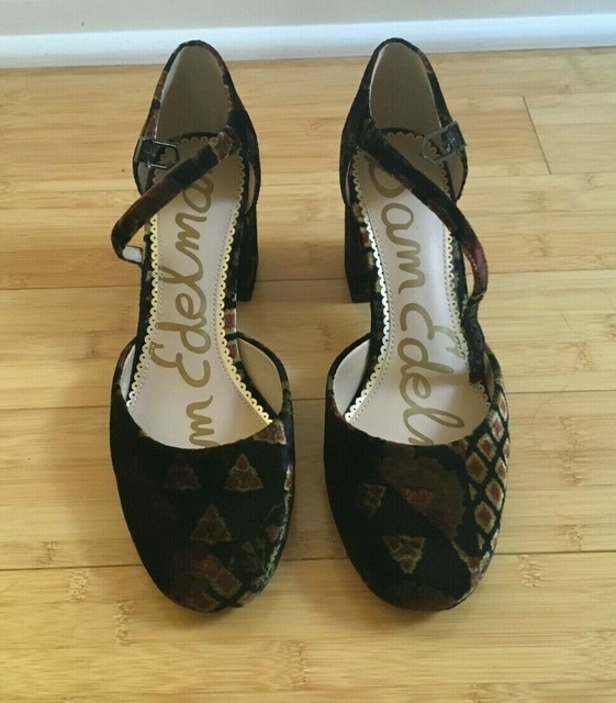 Mary Jane Velvet Shoes, Sam Edelman, Size 8.5, Fall Colors | eBay