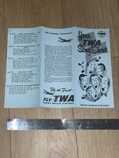 TWA Hotel JFK Song Sheet Lockheed Constellation Howard Hughes Retro 1960s