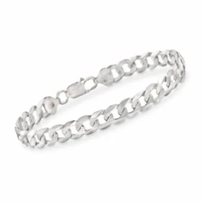 Mens Solid Curb Cuban Link Bracelet or Chain Necklace Real 925 Sterling Silver