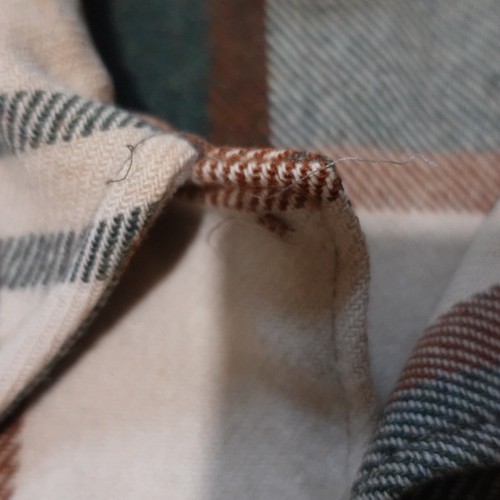 VTG Woolrich CPO Jacket Mens L Tan Green Beige Plaid Wool Blend Button Coat USA - Picture 14 of 18