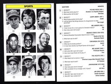 Pee Wee Reese Mel Harder John McGraw Garry Unger Vintage Sports Trivia Card A-39