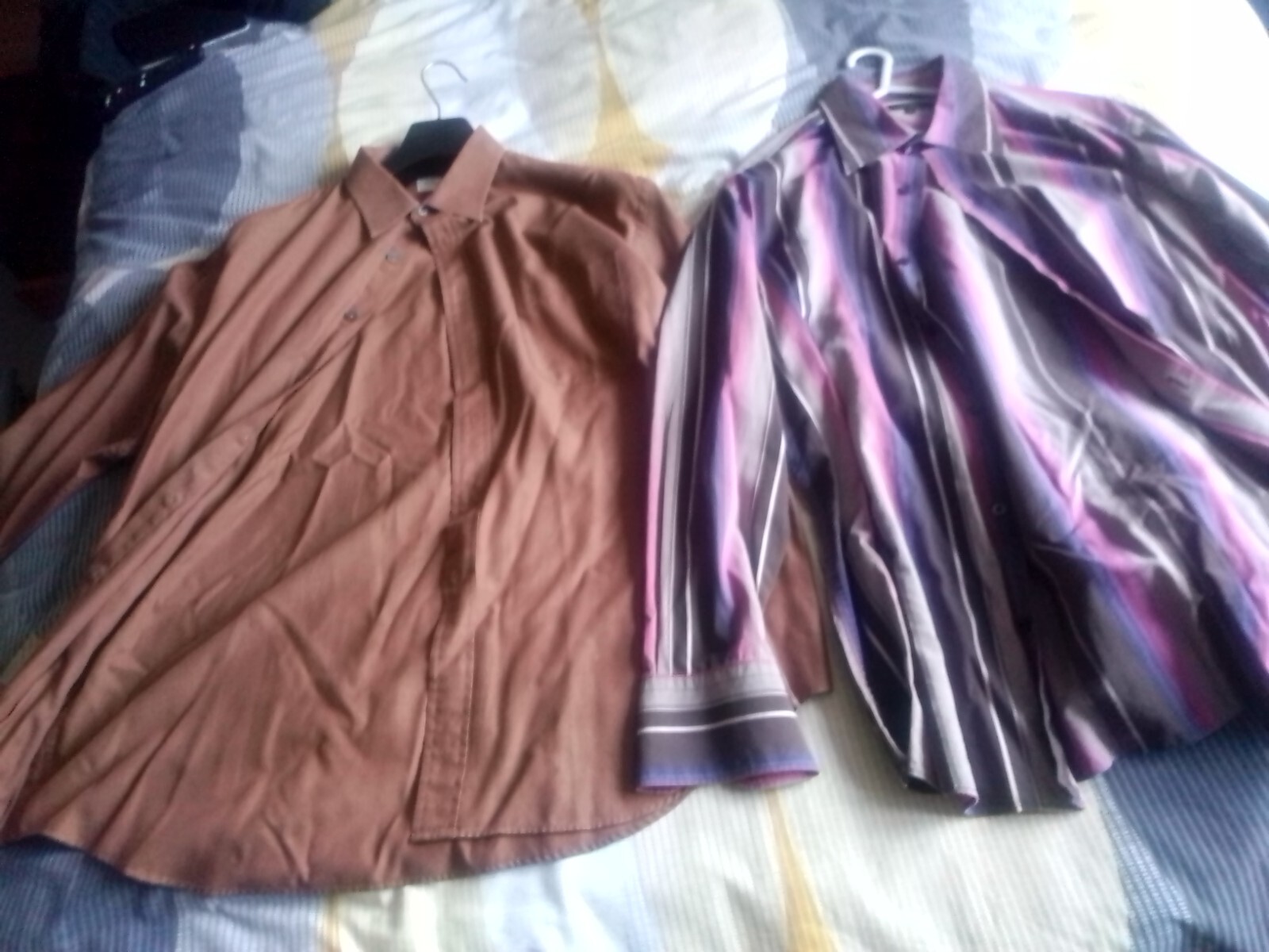 2 camicie fantastiche da uomo large marrone yves saint Laurent & colorate Next buone condizioni