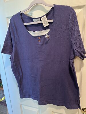 stretch WHITE STAG BLOUSE / perry winkle / 1X / NWT