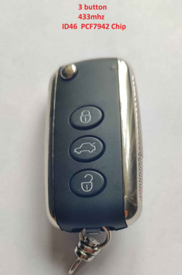 NEU 3 TASTEN FERNBEDIENUNG SCHLÜSSELANHÄNGER für Bentley Continental GT Flying Spur Keyless Go!!