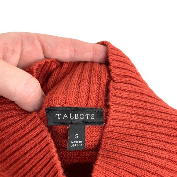 Size Small Talbots Rust Orange Pullover Turtlenec… - image 4