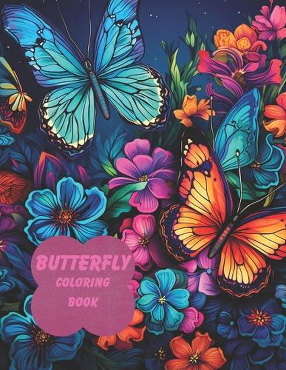 Butterfly Coloring Book: For Adults: Beautiful Butterfly Designs with Lovely Flo