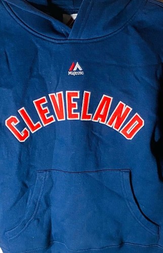 Majestic MLB Cleveland Indians Pullover Hoody Small Blue - Picture 7 of 7