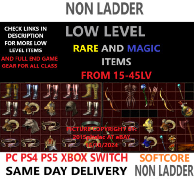 LOW LV RARE AND MAGIC   PC PS4 PS5 XBOX SWITCH  Diablo 2 Resurrected Items D2R