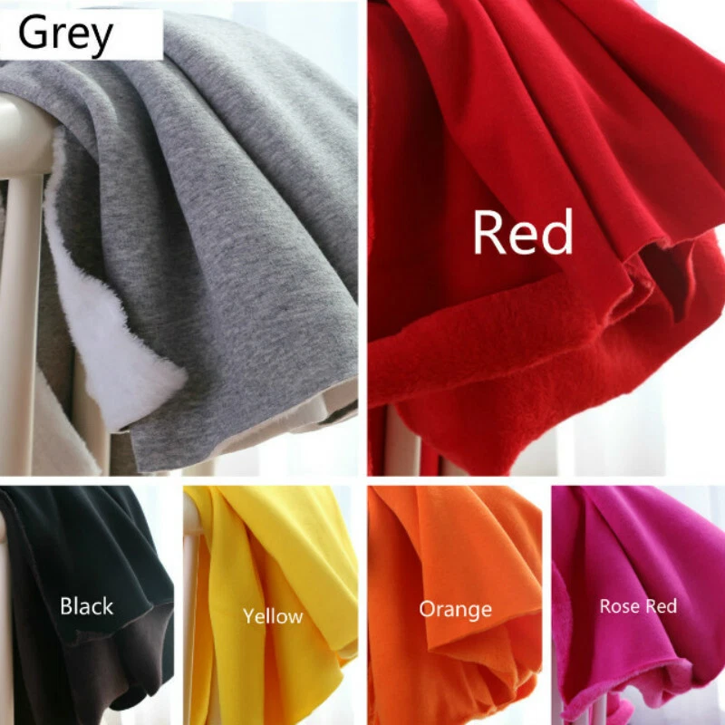 100 % algodón puro polar tela de felpa tela tejida gruesa pesada sudadera con capucha abrigo costura ribete Foto 3 de 4