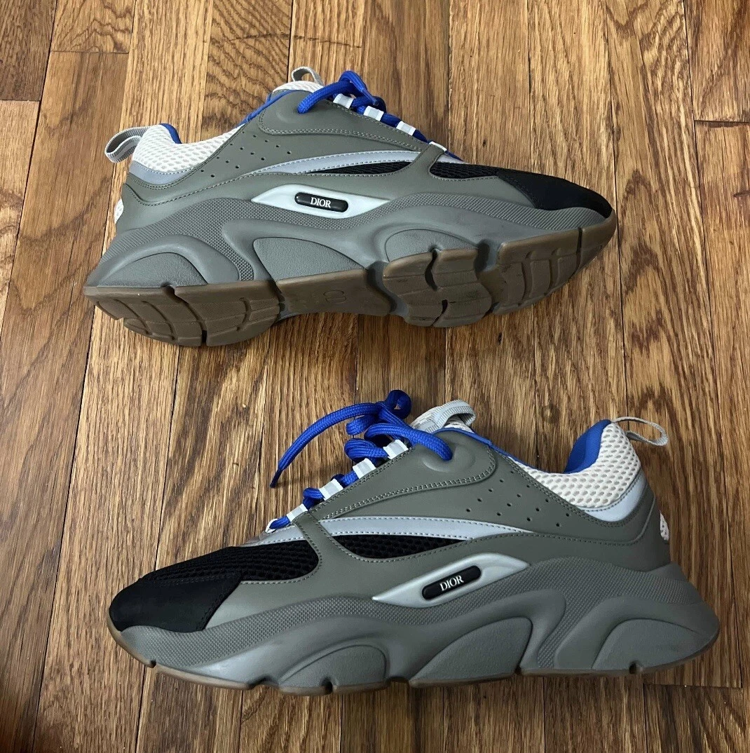 Dior Olive Green, Ivory, & Blue 'B22' Sneakers