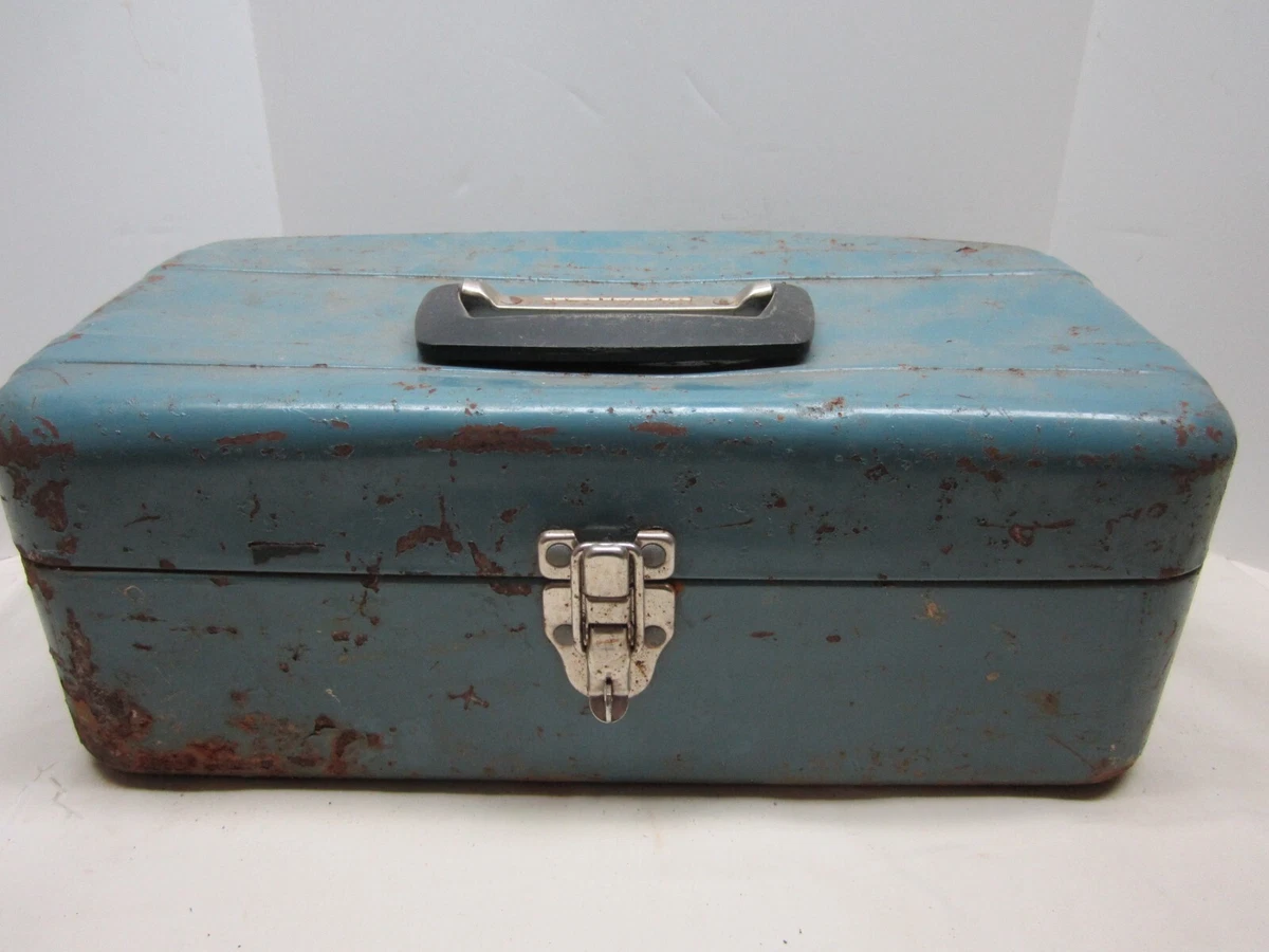 Vintage Blue Metal Tackle Box