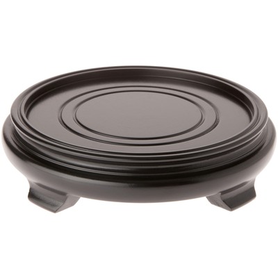Plymor Black Round Wood Footed Base, 8.375'' W x 1.75'' H (7'' Display Dia), 6 Pack