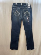 NWT Ariat REAL Womens Mid Rise Straight ICON OCEAN Blue Jeans 10017216 29R 29