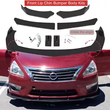 Glossy Black Front Bumper Lip /Splitter+Spoiler For Nissan Versa
