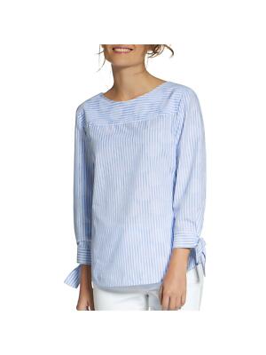 Basler Womens Striped Tie Sleeves Cotton Blouse Top size 42 (US 10-12) - $278