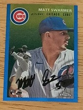 2023 Topps Chrome Platinum Anniversary Matt Swarmer #29 Blue Prism RC Cubs