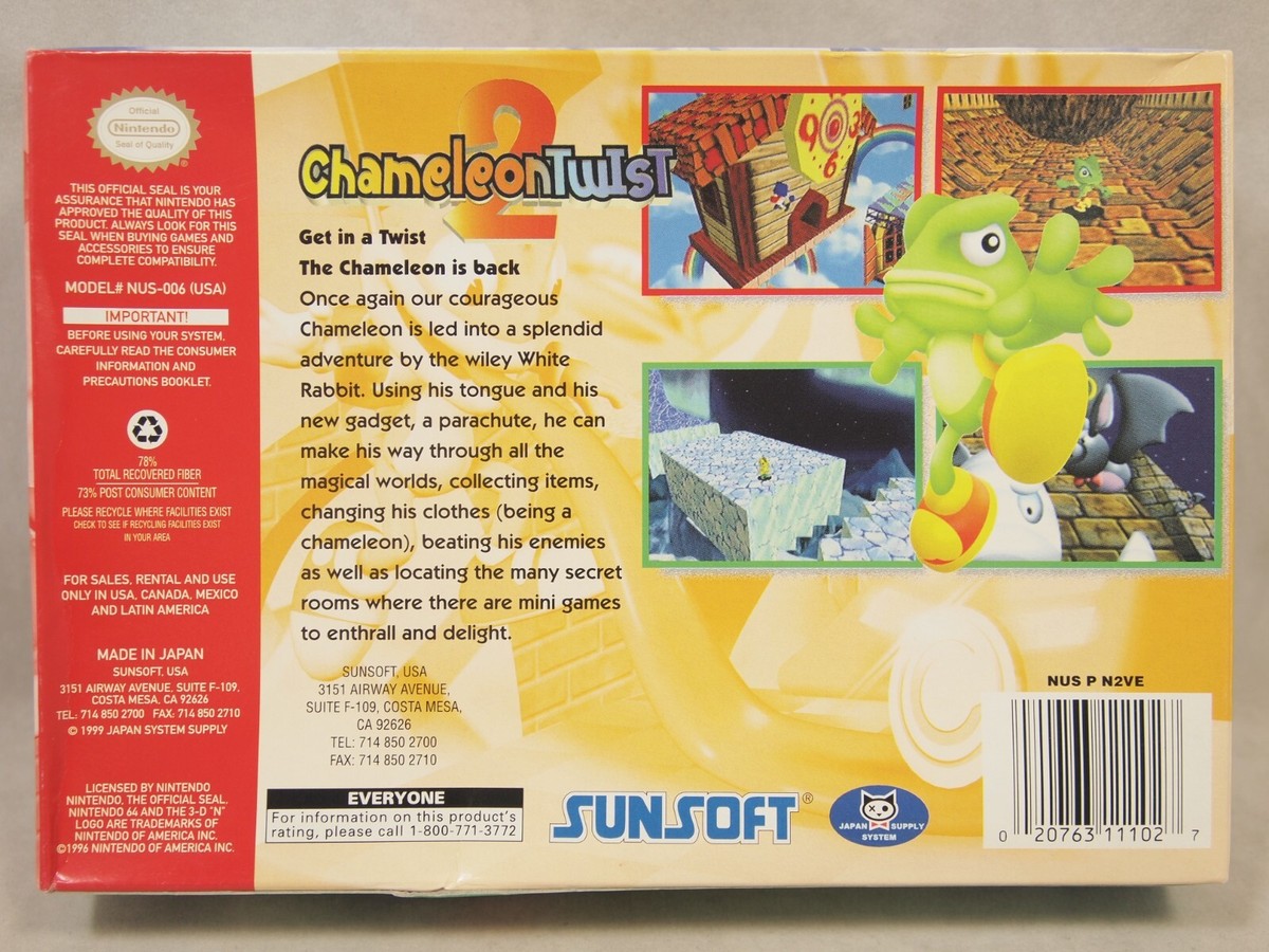 Chameleon Twist 2 (Nintendo 64 | N64) Authentic BOX ONLY | eBay