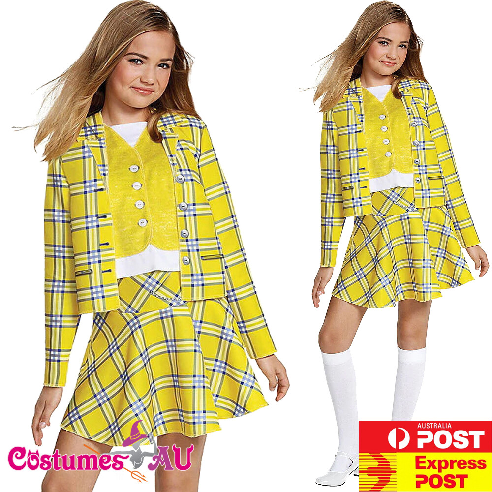 Girls Clueless Cher Costume Kids No Clue School Girl 1990s Film TV