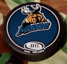 MANITOBA MOOSE AHL COLLECTORS SOUVENIR PUCK INGLASCO MADE IN SLOVAKIA 🇸🇰