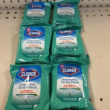 6 Pack Of Clorox Disinfecting Wipes To Go Pack, Fresh Scent , Total 54 Wipes