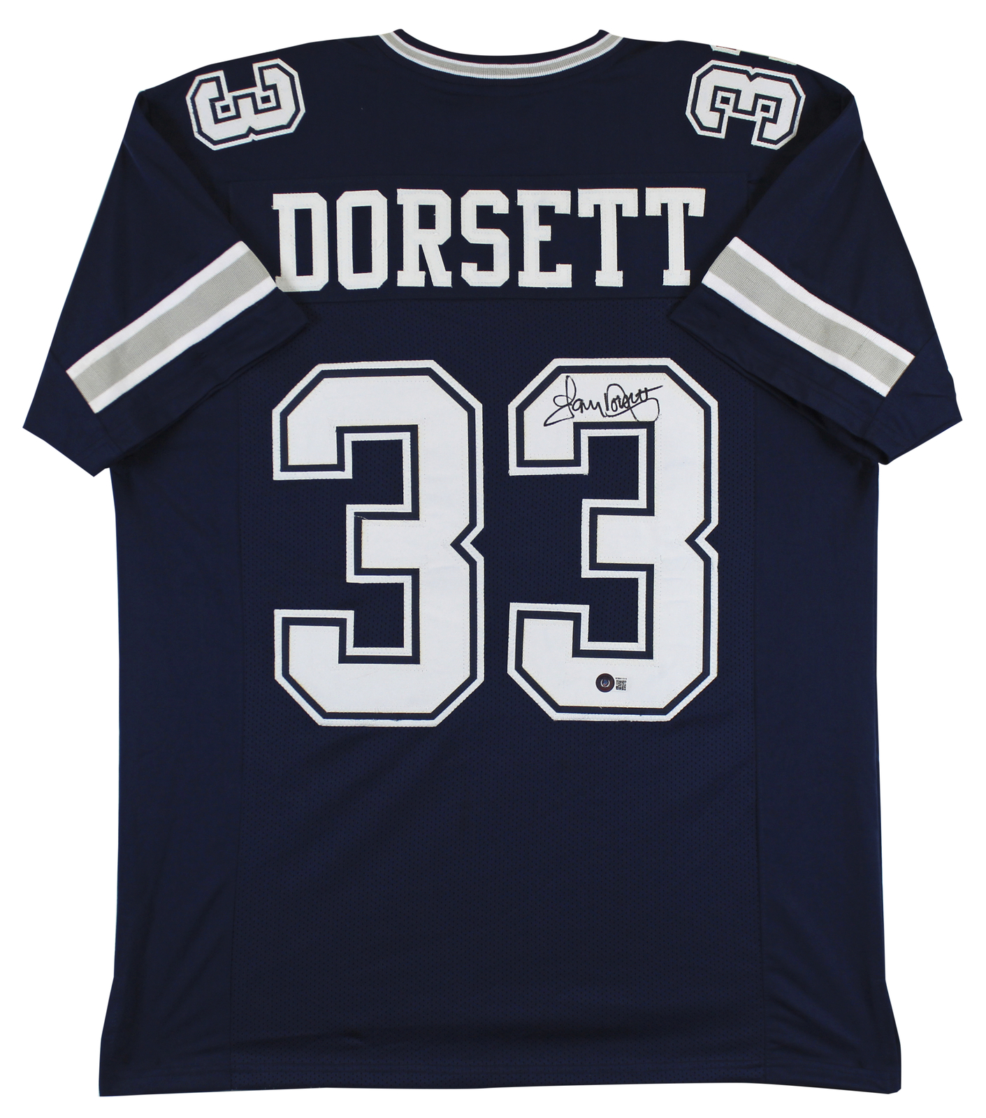 Tony Dorsett Autographed Signed Authentic Navy Blue Pro Style Jersey Beckett Witnessed 