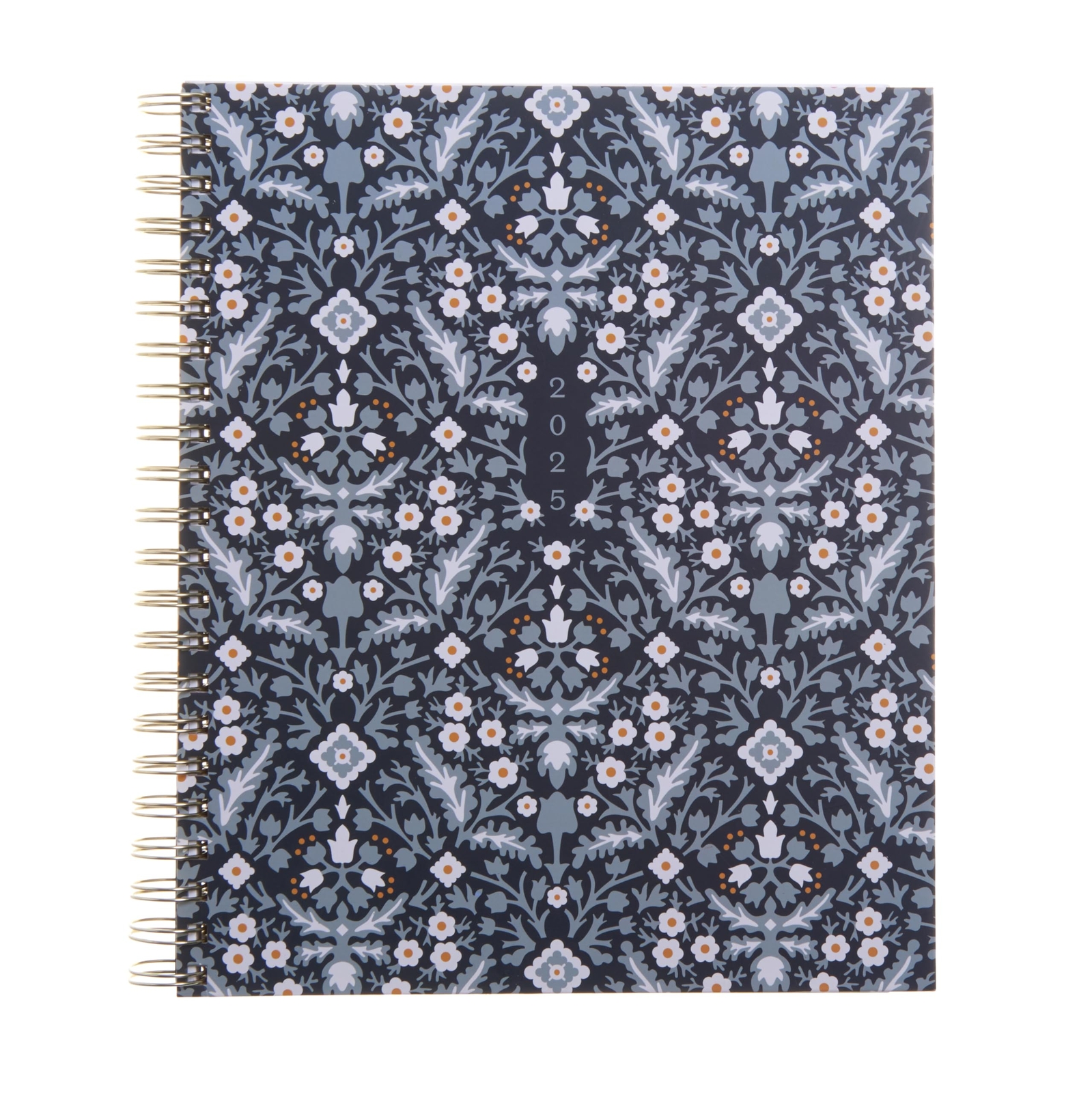 Gartner Studios 2025 Gray and Navy Floral Monthly and Weekly Planner 12 Month...