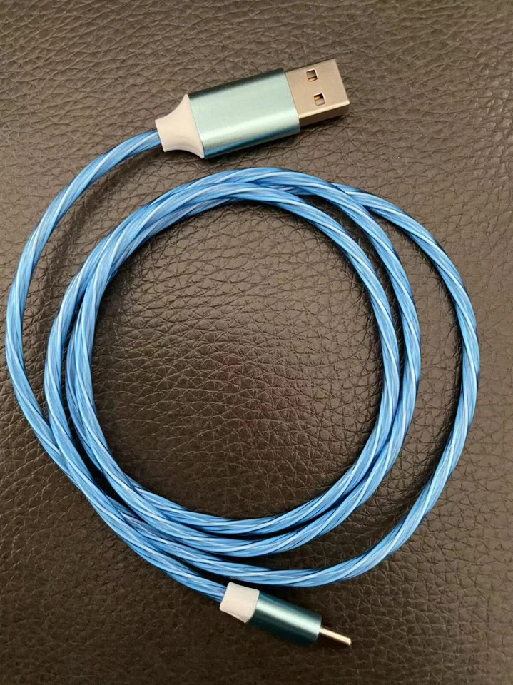 Кабель быстрой зарядки со светодиодной подсветкой шнур зарядного устройства USB для Samsung Android тип C - Изображение 4 из 4