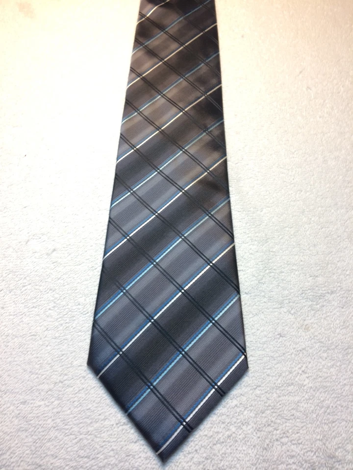 CORBATA CROFT AND BARROW HOMBRE 3,75 X 59 TONOS GRIS CON RAYAS VERDE AZULADO Foto 2 de 4