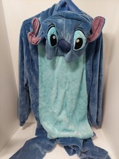 Disney Lilo And Stitch Adult Costume , Pajama, Footie, Plush Fluffy Huge. L-XL