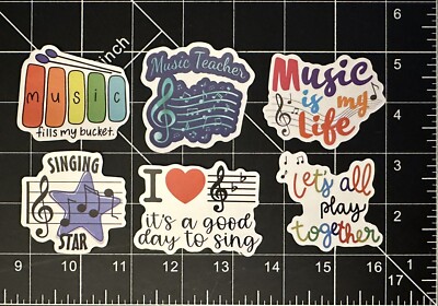 “Being a Music Teacher” 6 Sticker Decals (singing play education love ...