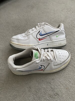 Nike Air Force 1 AF1 Herren Damen Jungen Mädchen Weiß Turnschuhe Schuhe Größe 5 EU 38